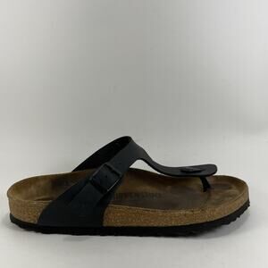 Birkenstock Gizeh Thong Sandals Women Size 40 US Size 9-9.5 Black Leather